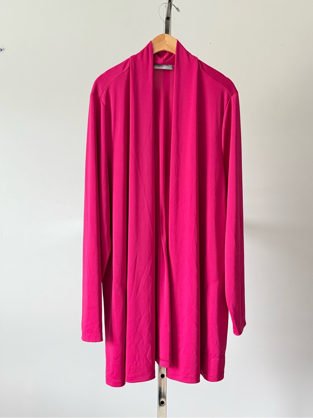 Susan Graver Premier Open Front Cardigan XL Magenta Buttons